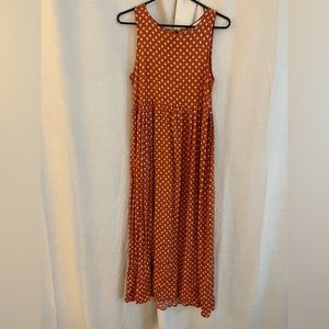 CJLA (Carly Jean Los Angeles) rust colored dress. Delicate flower pattern.